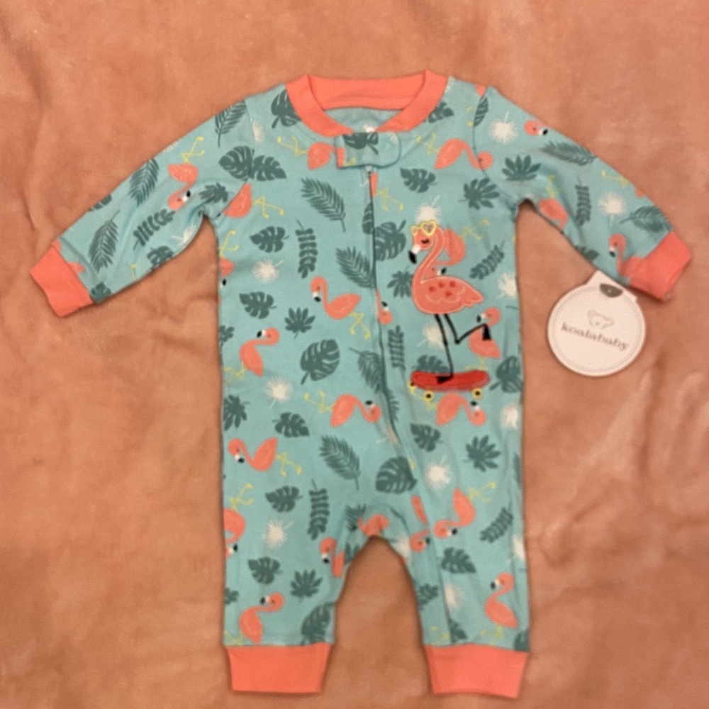Koala Kids Flamingo Print Footie